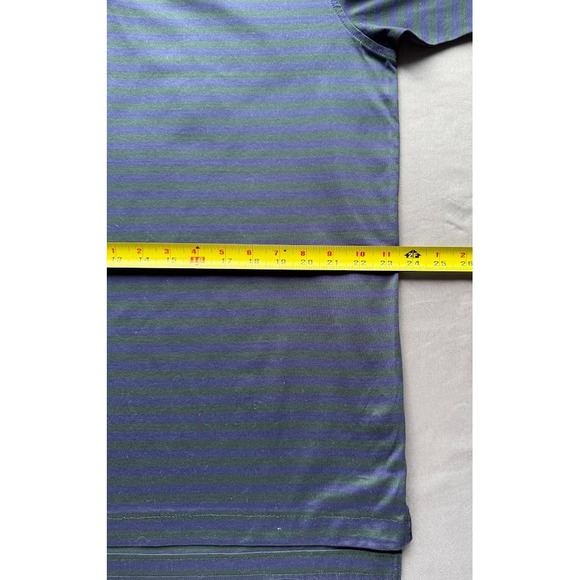 Peter Millar Polo Shirt Men Large Blue Striped 100% Cotton Golf WM Phoenix Open - Picture 7 of 14